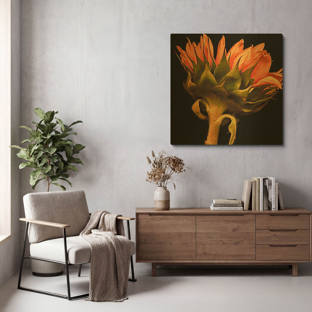 'Sunflower' By Pamela Plummer Gold Metal Wall Art