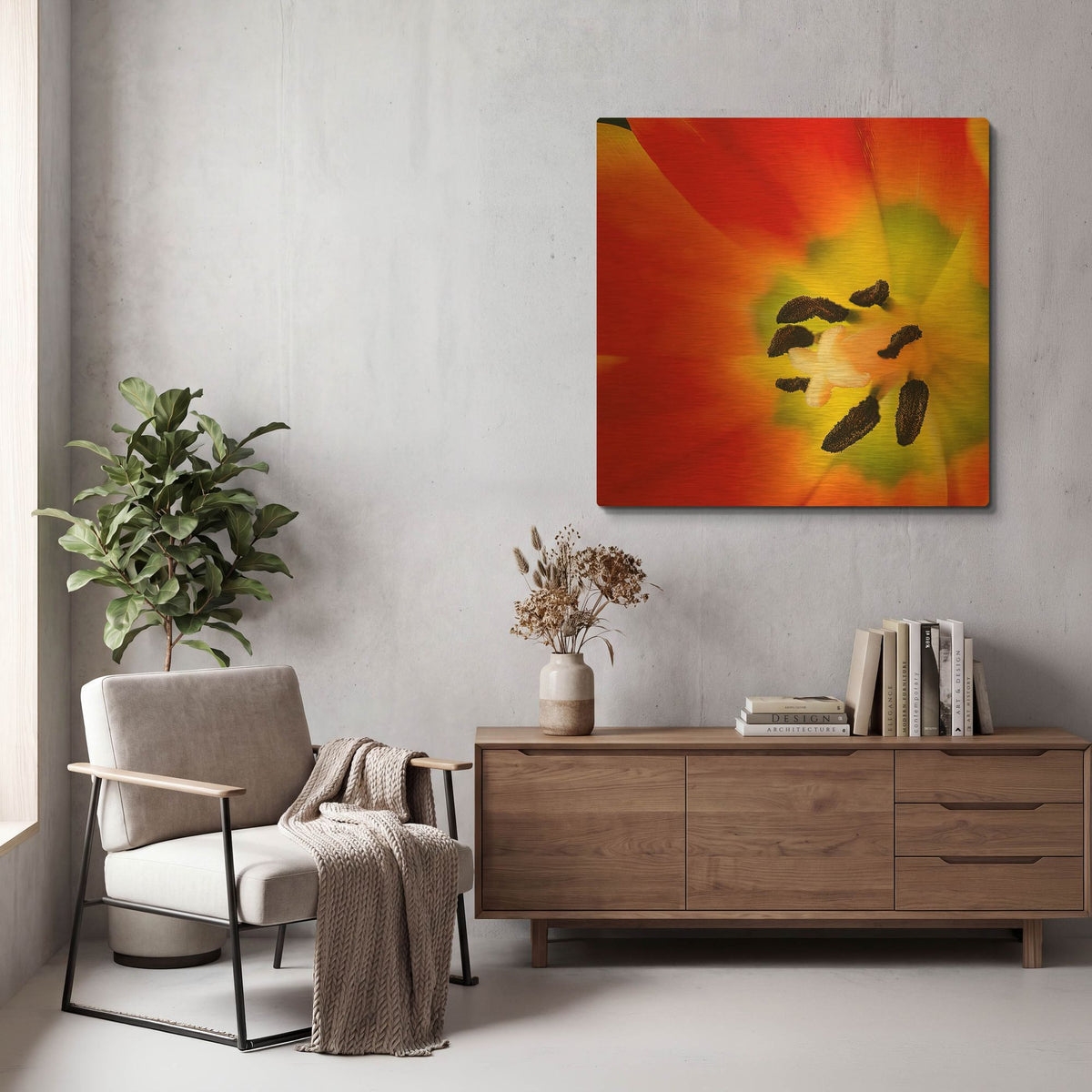'Tulip Anthers' By Pamela Plummer Gold Metal Wall Art