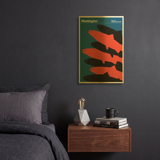 'Montague Posters 21' By Print Collection Gold Metal Wall Art