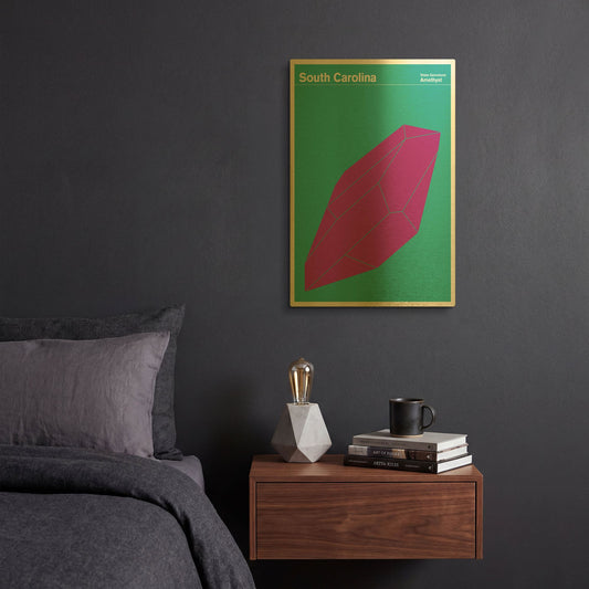 'State Posters 18' By Print Collection Gold Metal Wall Art