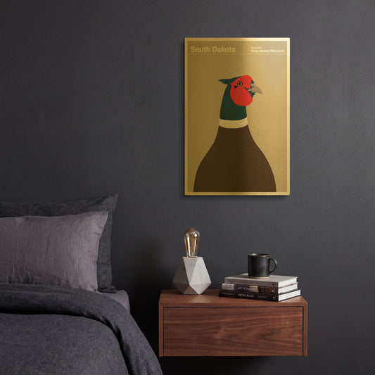 'State Posters 19' By Print Collection Gold Metal Wall Art