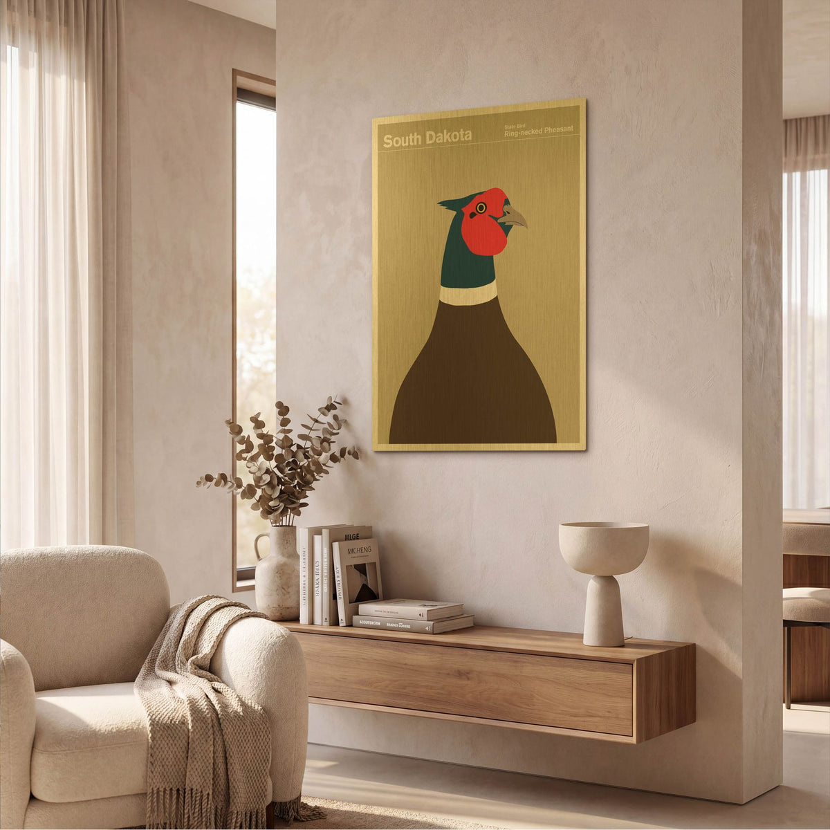 'State Posters 19' By Print Collection Gold Metal Wall Art