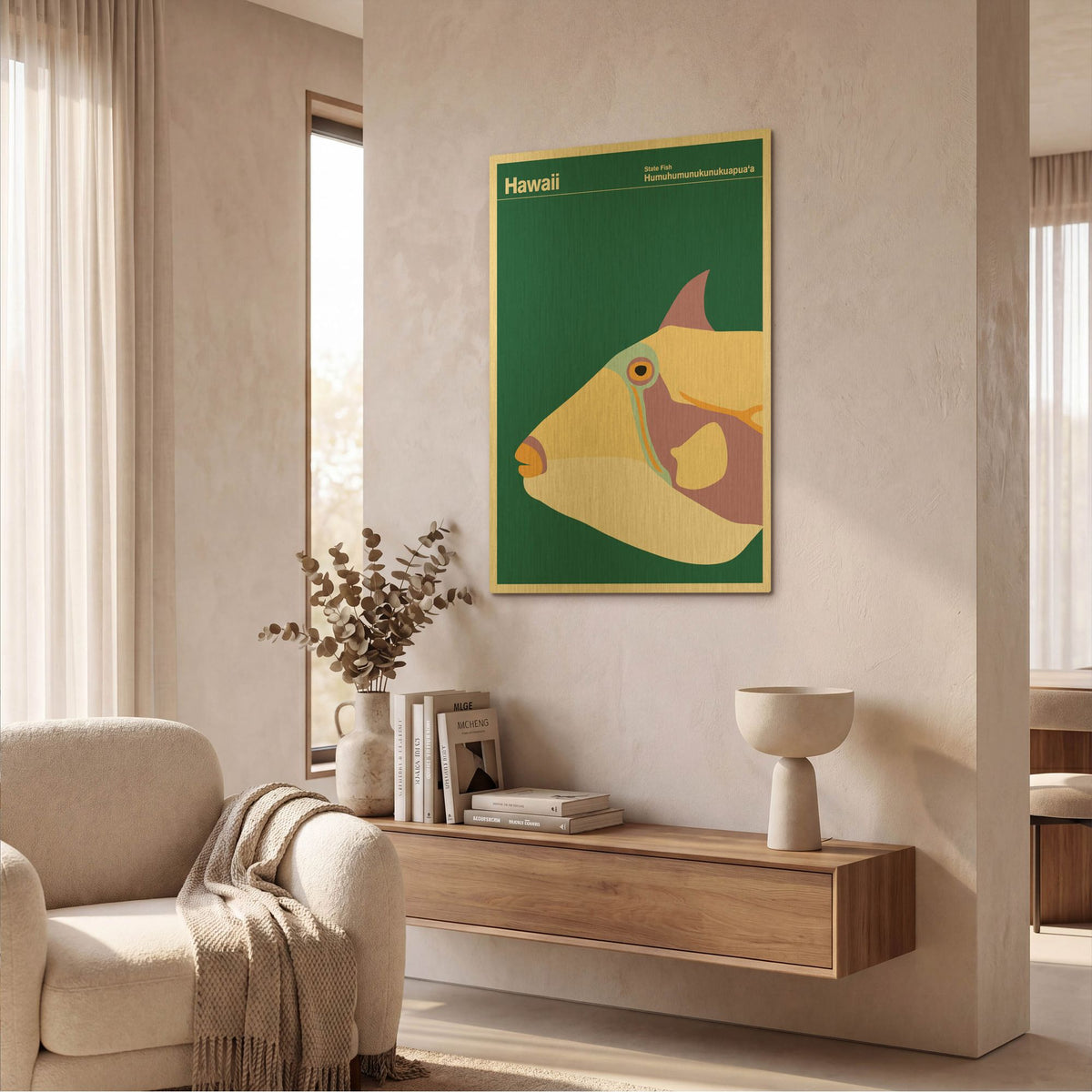 'State Posters HI' By Print Collection Gold Metal Wall Art