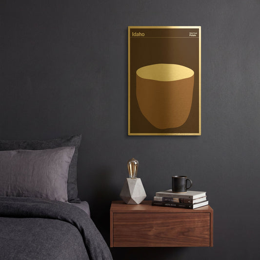 'State Posters ID' By Print Collection Gold Metal Wall Art