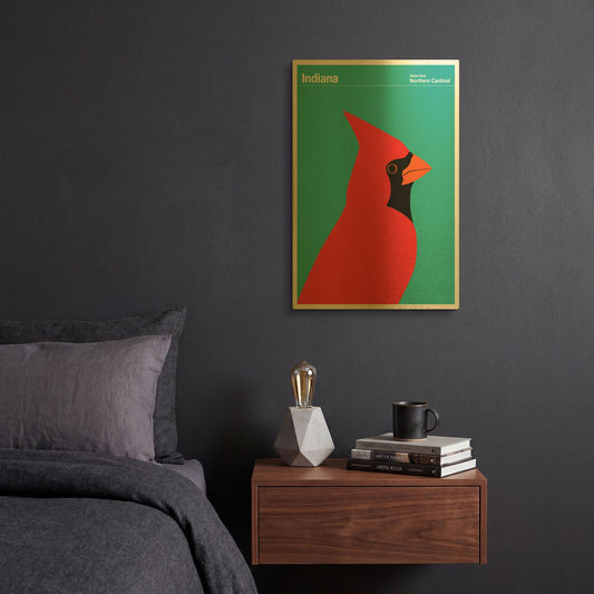 'State Posters IN' By Print Collection Gold Metal Wall Art