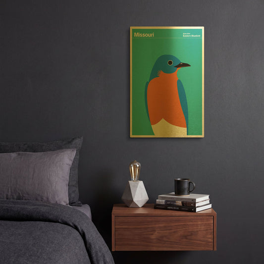 'State Posters MI' By Print Collection Gold Metal Wall Art