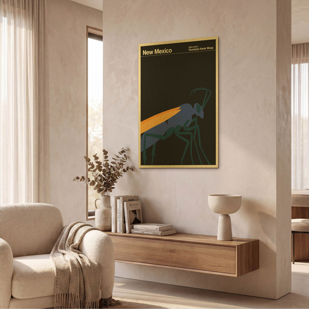 'State Posters NM' By Print Collection Gold Metal Wall Art