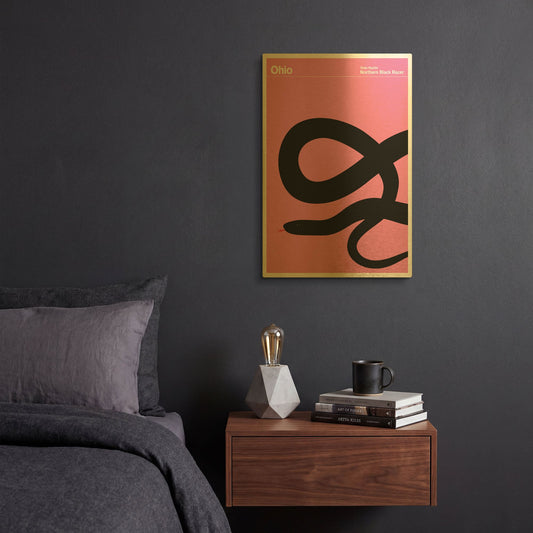 'State Posters OH' By Print Collection Gold Metal Wall Art