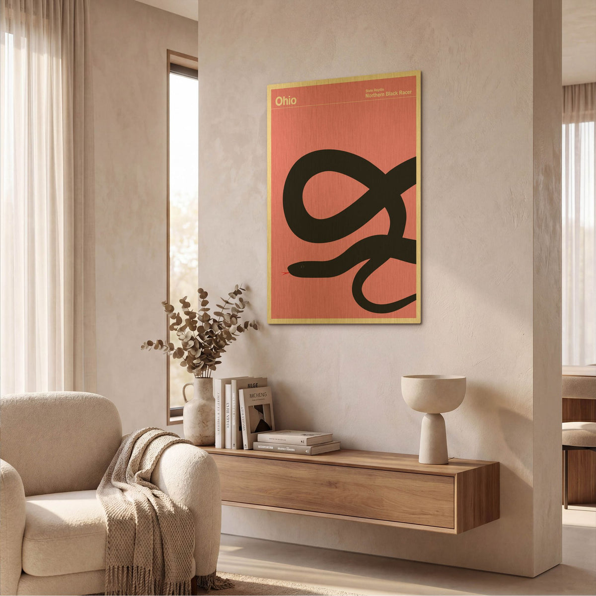 'State Posters OH' By Print Collection Gold Metal Wall Art