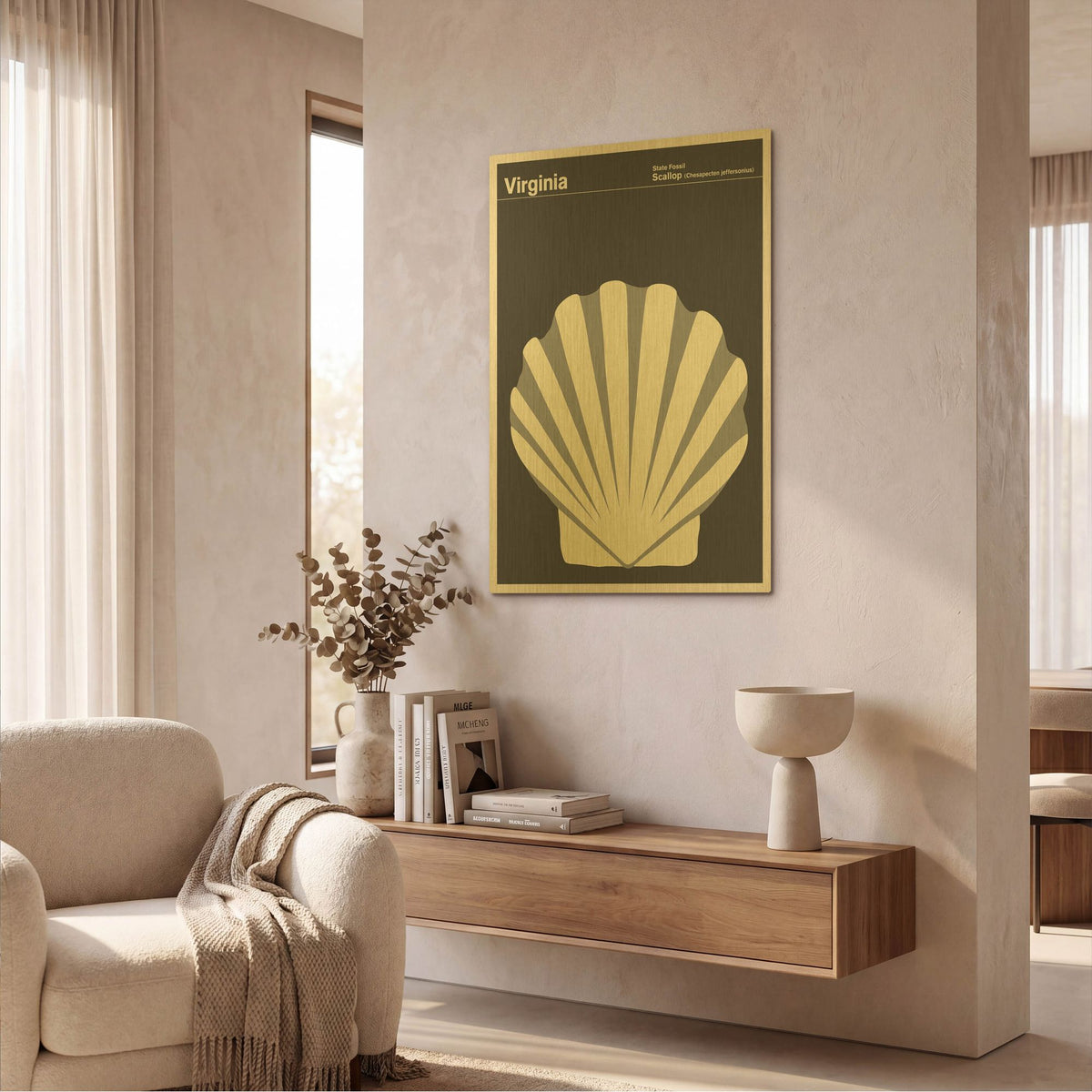 'State Posters VA' By Print Collection Gold Metal Wall Art