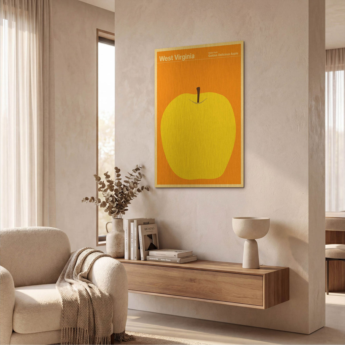 'State Posters WV' By Print Collection Gold Metal Wall Art