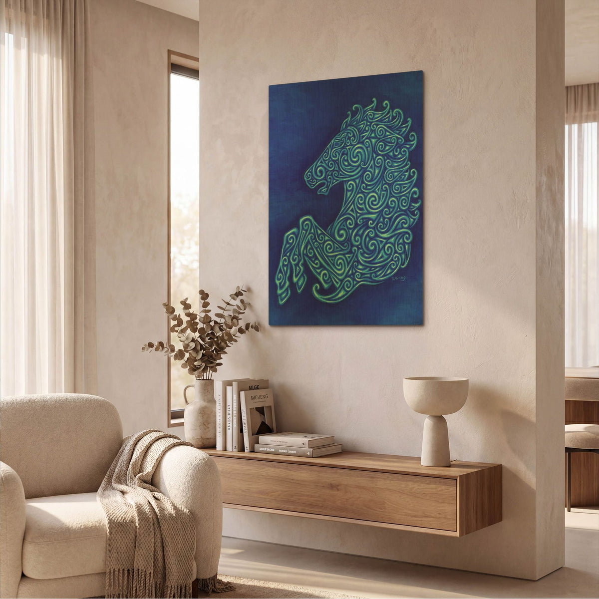 'Celtic Horse' By Rebecca Wang Art Gold Metal Wall Art
