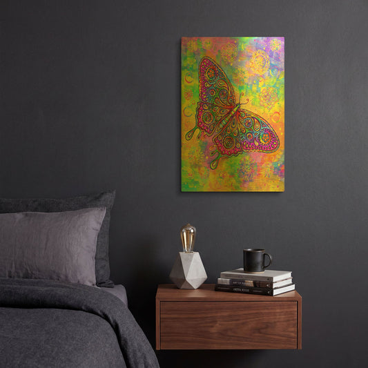'Paisley Butterfly' By Rebecca Wang Art Gold Metal Wall Art