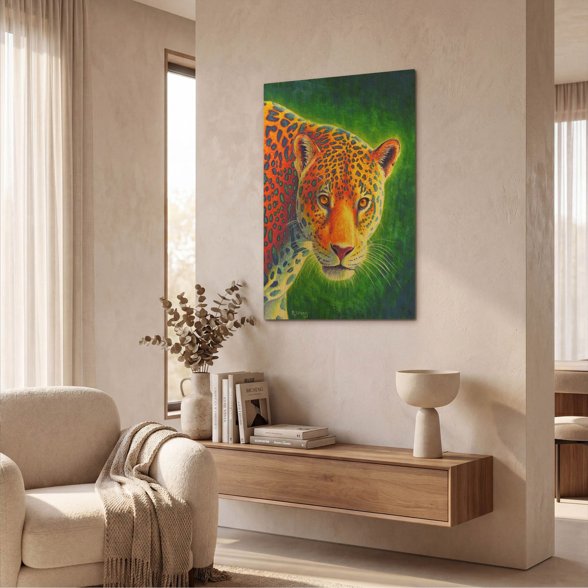 'Light in the Rainforest' By Rebecca Wang Art Gold Metal Wall Art