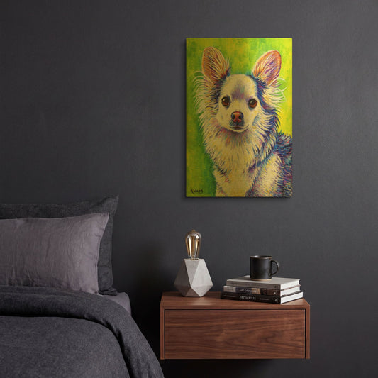 'Cute Chihuahua' By Rebecca Wang Art Gold Metal Wall Art