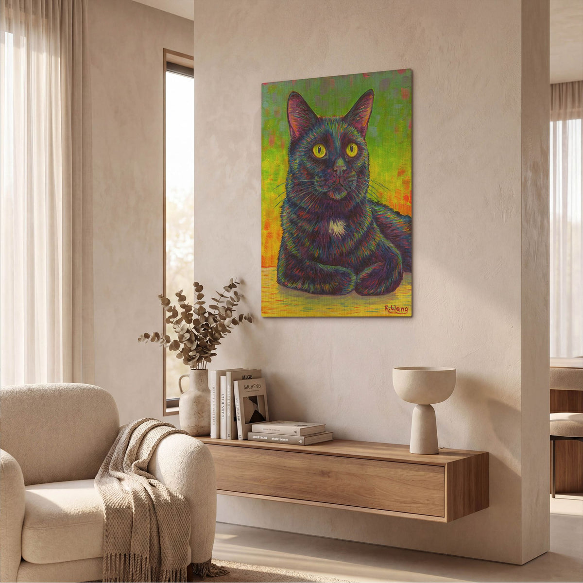 'Little House Panther' By Rebecca Wang Art Gold Metal Wall Art