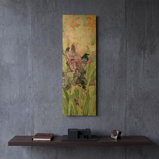 'Black Iris' By Sharon Pitts Gold Metal Wall Art