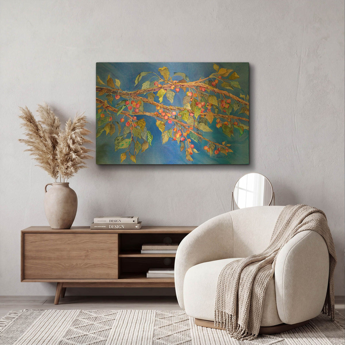 'Crab Apple III' By Sharon Pitts Gold Metal Wall Art