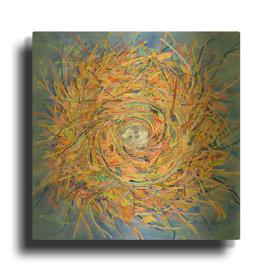 'Nest III-Vortex' By Sharon Pitts Gold Metal Wall Art