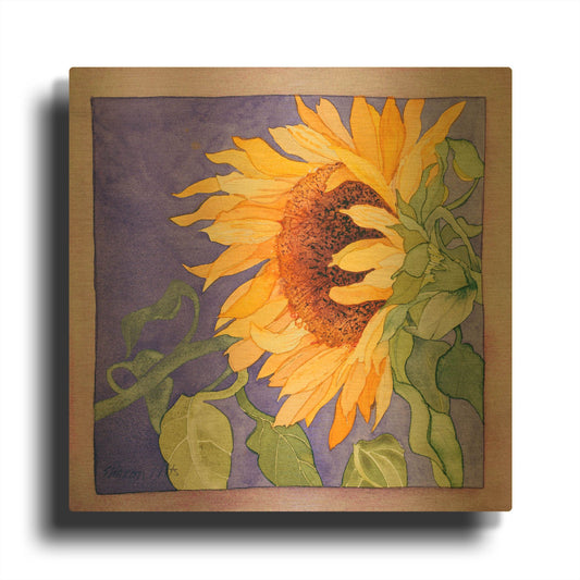 'Sunflower I' By Sharon Pitts Gold Metal Wall Art