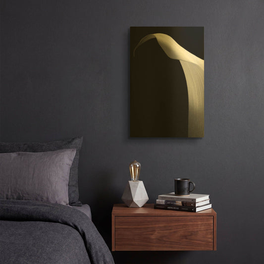 'Lily on Black 01' By Tom Quartermaine Gold Metal Wall Art