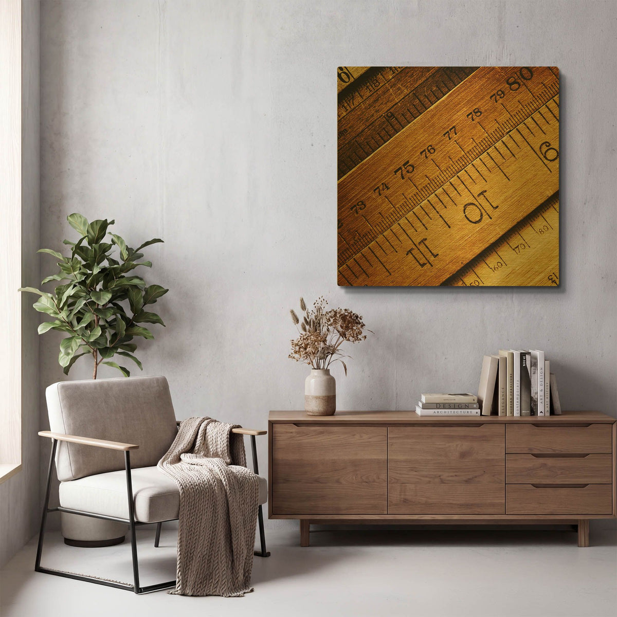 'Lovely Old Rulers' By Tom Quartermaine Gold Metal Wall Art