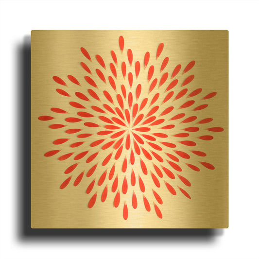 'Red Petals 01' By Tom Quartermaine Gold Metal Wall Art