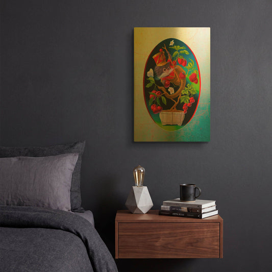 'Bonzai With 4 Transplants N1' By Valery Vecu Quitard Gold Metal Wall Art