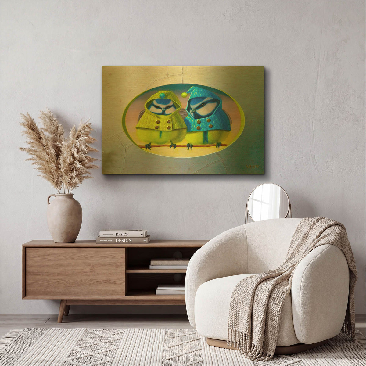 'Both Tits' By Valery Vecu Quitard Gold Metal Wall Art