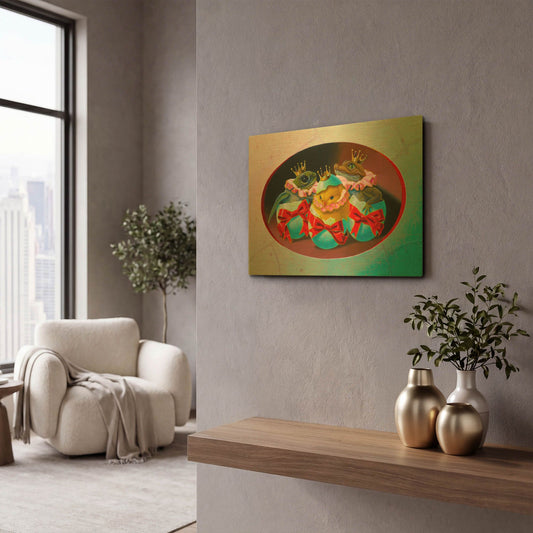 'Brothers' By Valery Vecu Quitard Gold Metal Wall Art