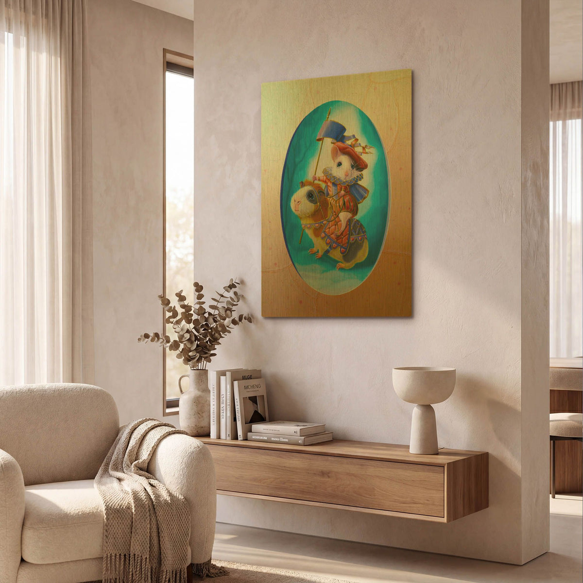 'Farmer Gentleman' By Valery Vecu Quitard Gold Metal Wall Art