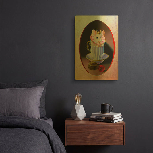 'Small Cream' By Valery Vecu Quitard Gold Metal Wall Art