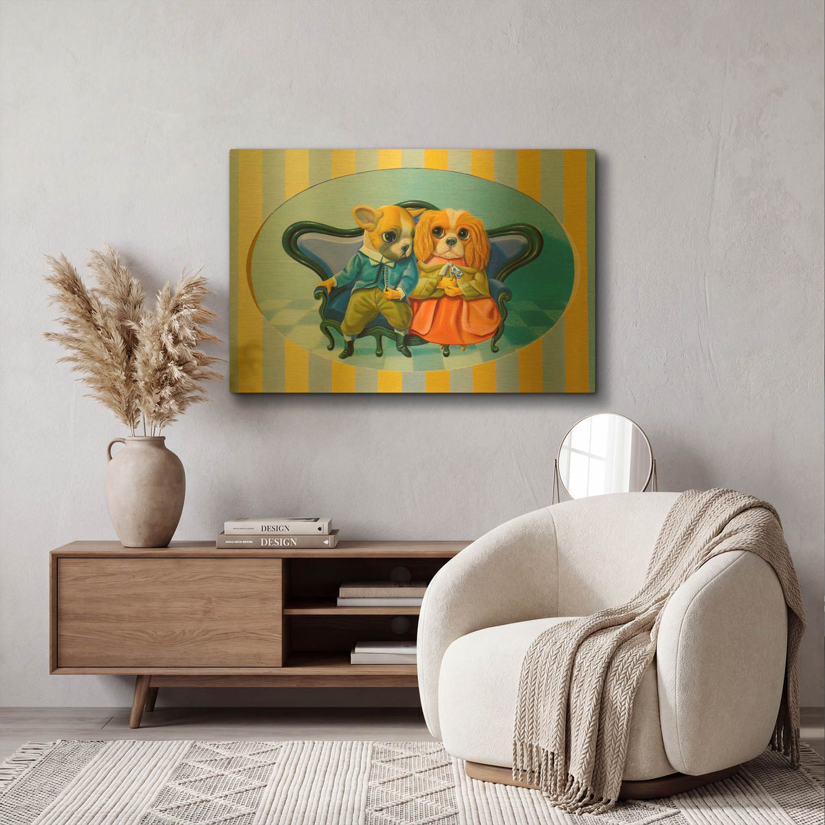 'The Engagements' By Valery Vecu Quitard Gold Metal Wall Art