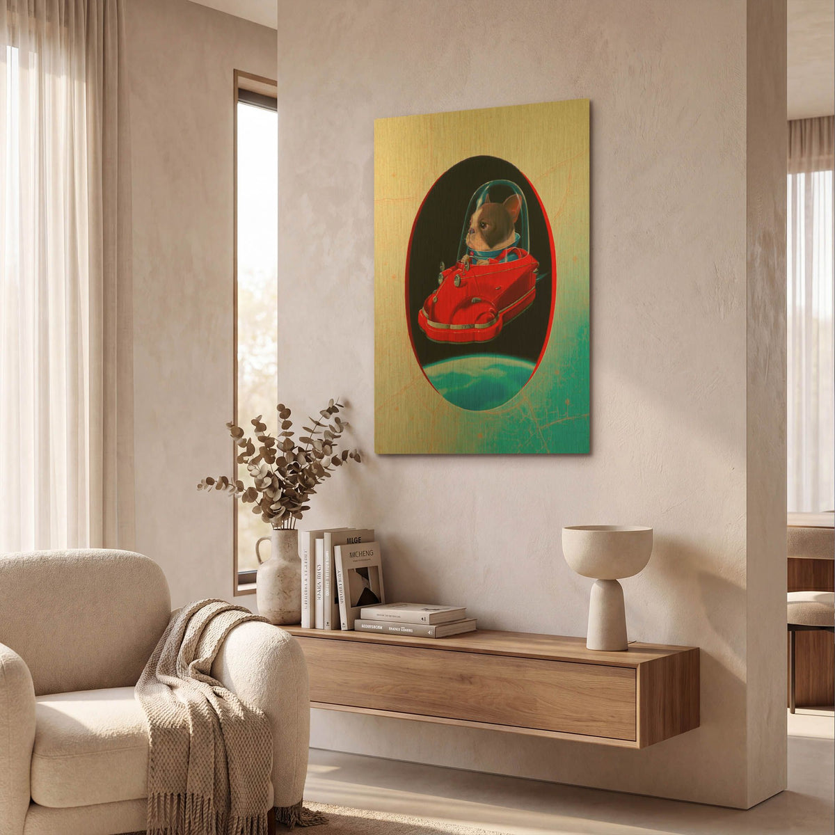 'Ae' By Valery Vecu Quitard Gold Metal Wall Art
