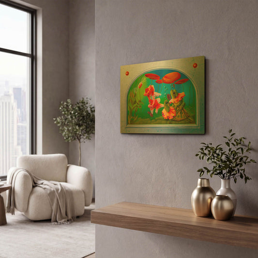 'Bait' By Valery Vecu Quitard Gold Metal Wall Art