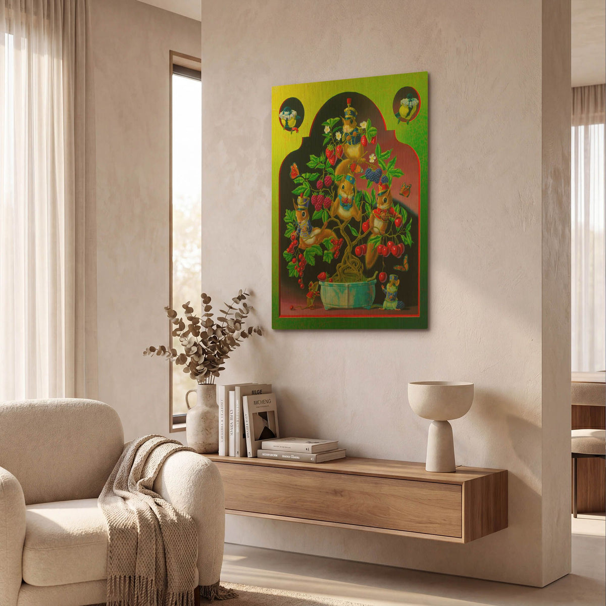 'Gathering N1' By Valery Vecu Quitard Gold Metal Wall Art