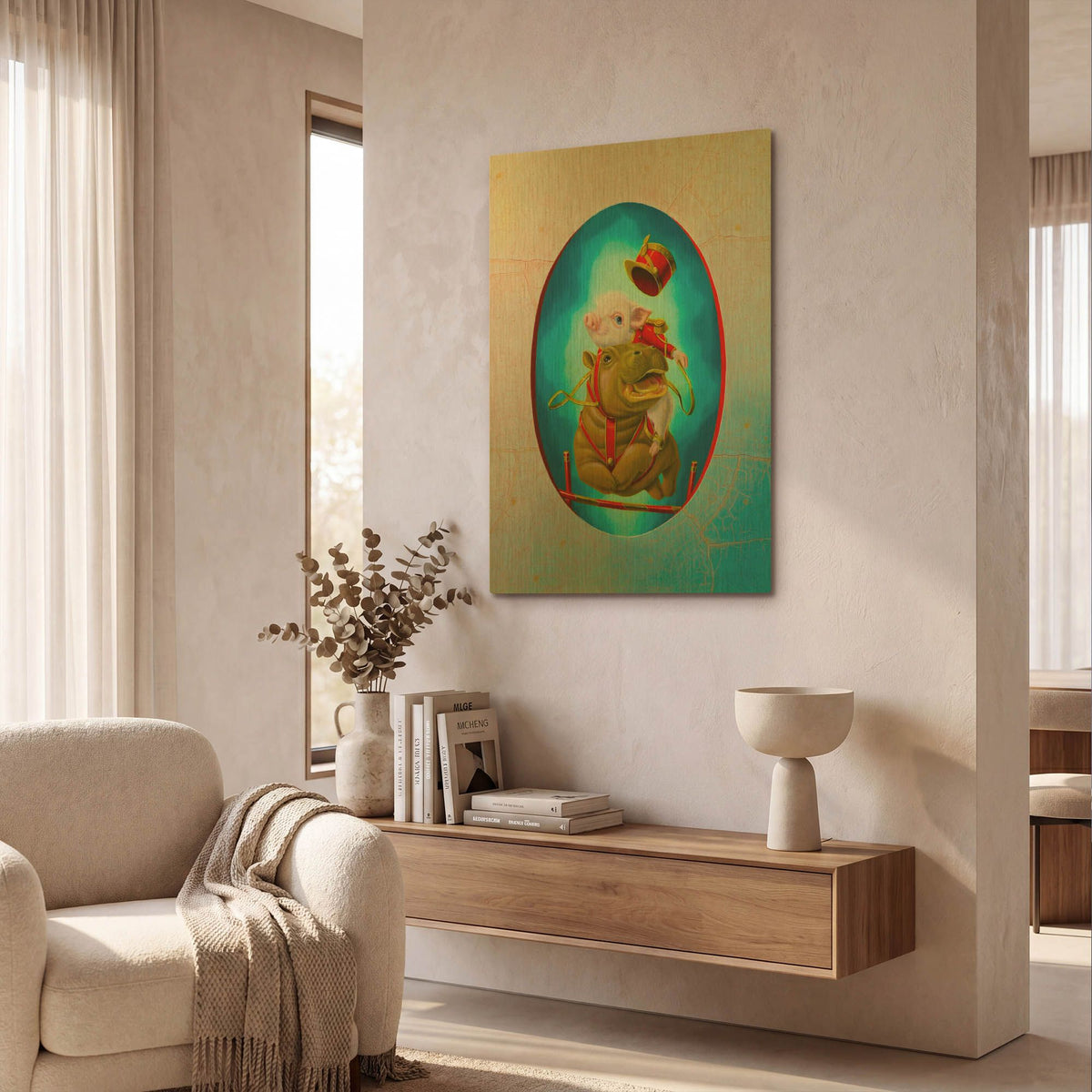 'Jumping' By Valery Vecu Quitard Gold Metal Wall Art