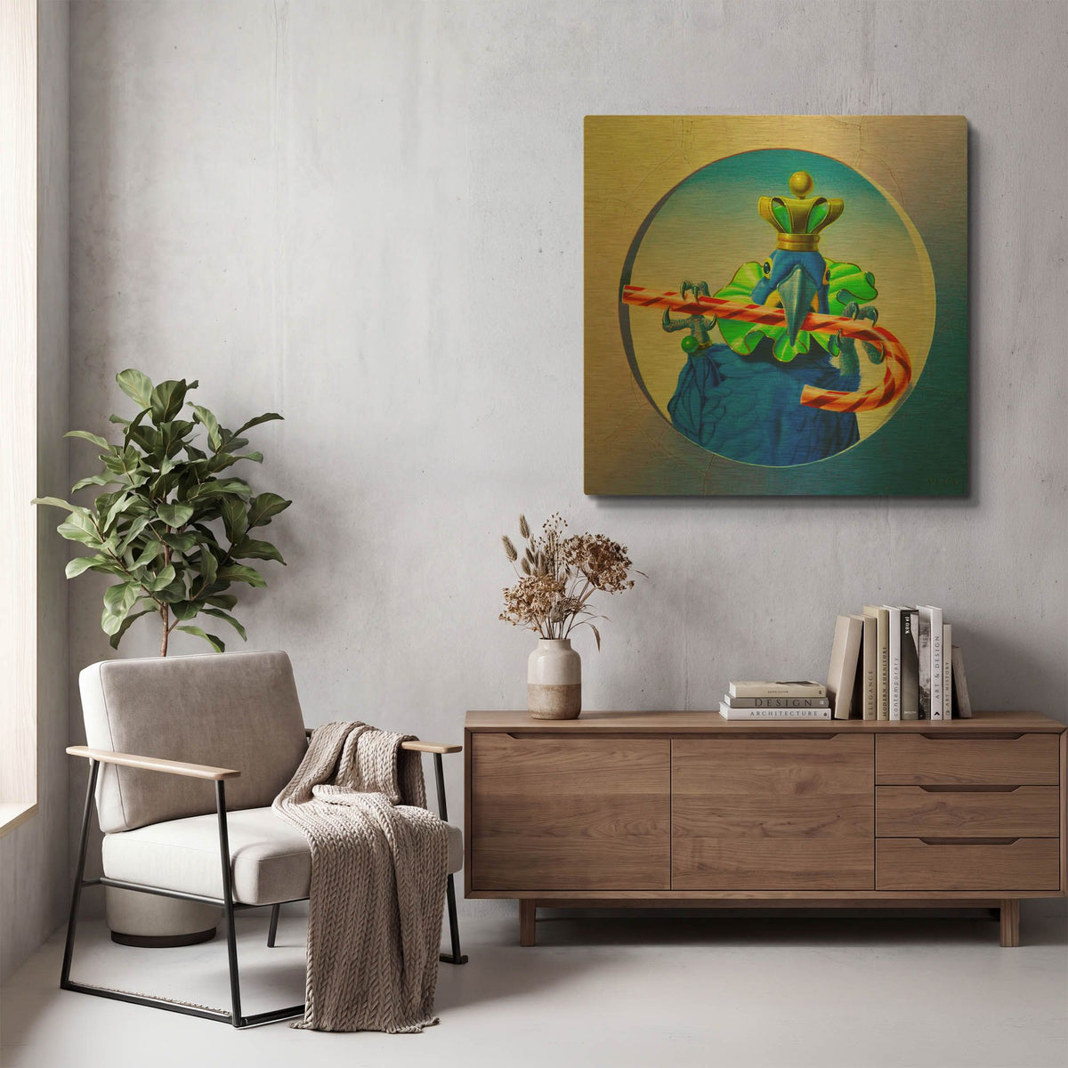 'Lara And Barley Sugar' By Valery Vecu Quitard Gold Metal Wall Art
