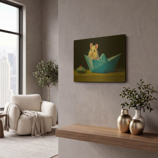 'Soon The Departure' By Valery Vecu Quitard Gold Metal Wall Art