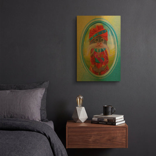 'The Maharaja Of Rajasthan' By Valery Vecu Quitard Gold Metal Wall Art
