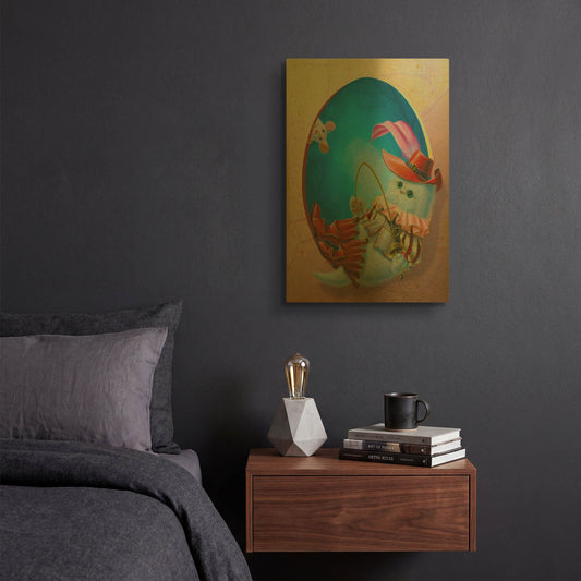 'The Rest Of The Puss' By Valery Vecu Quitard Gold Metal Wall Art