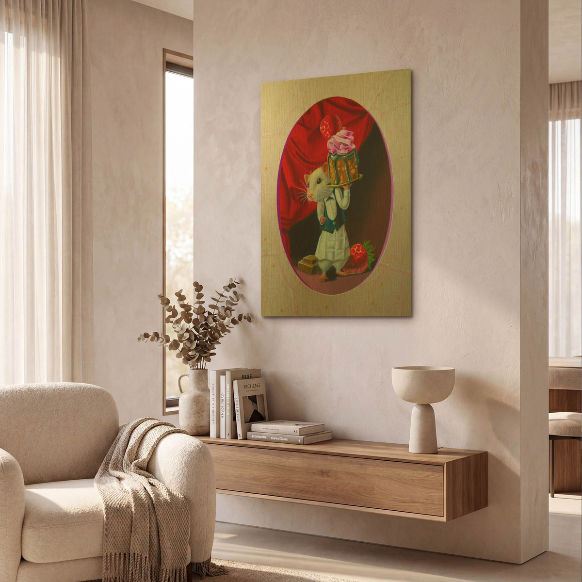 'Three-Star Service N1' By Valery Vecu Quitard Gold Metal Wall Art