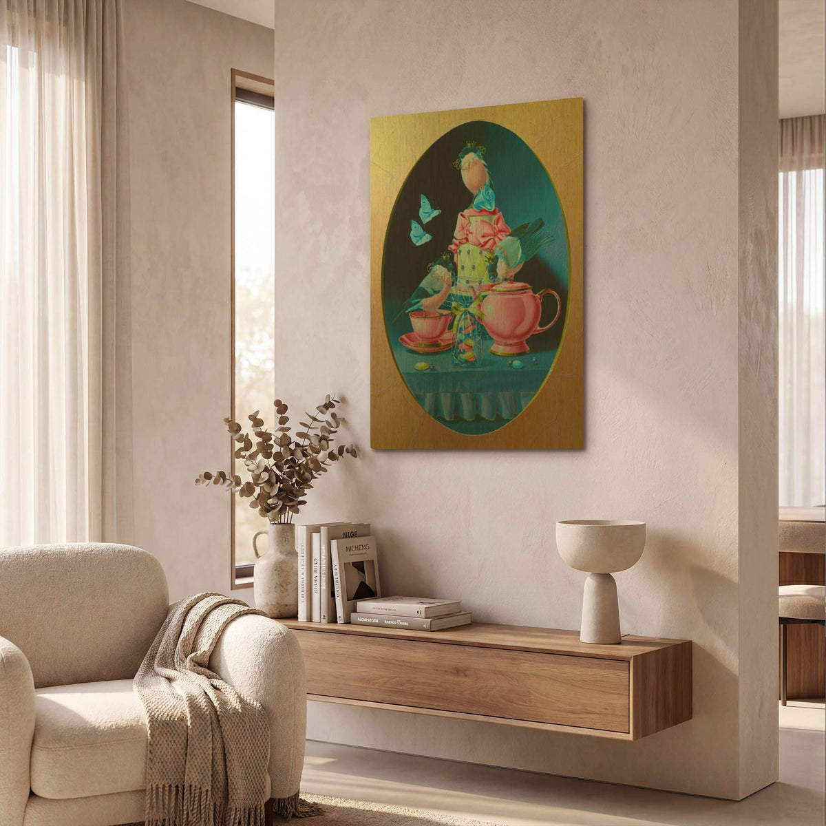 'Wedding Tea' By Valery Vecu Quitard Gold Metal Wall Art