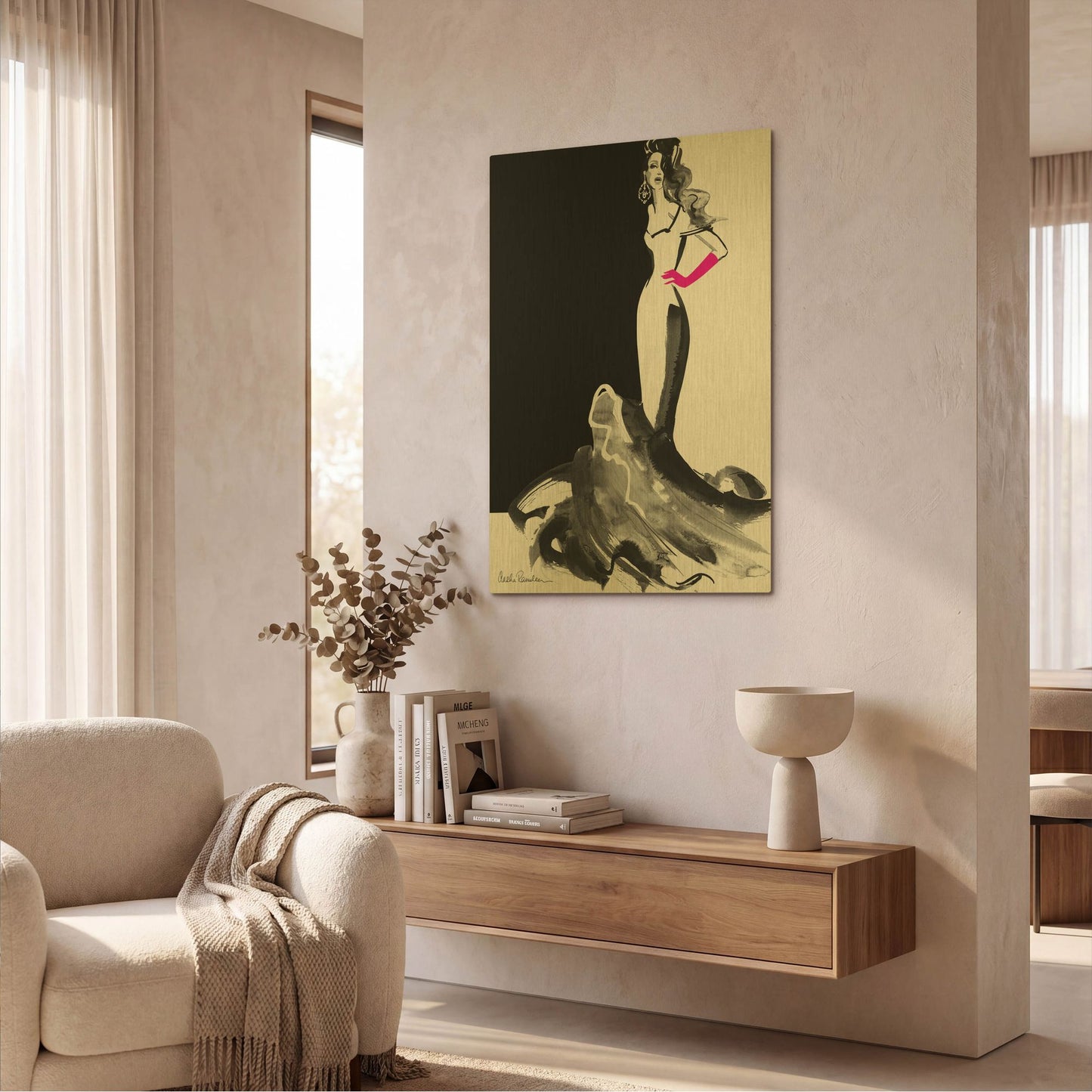 'Ball Gown' By Aasha Ramdeen Gold Metal Wall Art