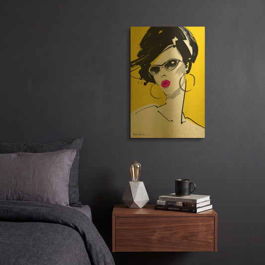 'Sunglasses' By Aasha Ramdeen Gold Metal Wall Art