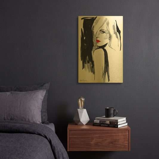 'Over The Shoulder' By Aasha Ramdeen Gold Metal Wall Art
