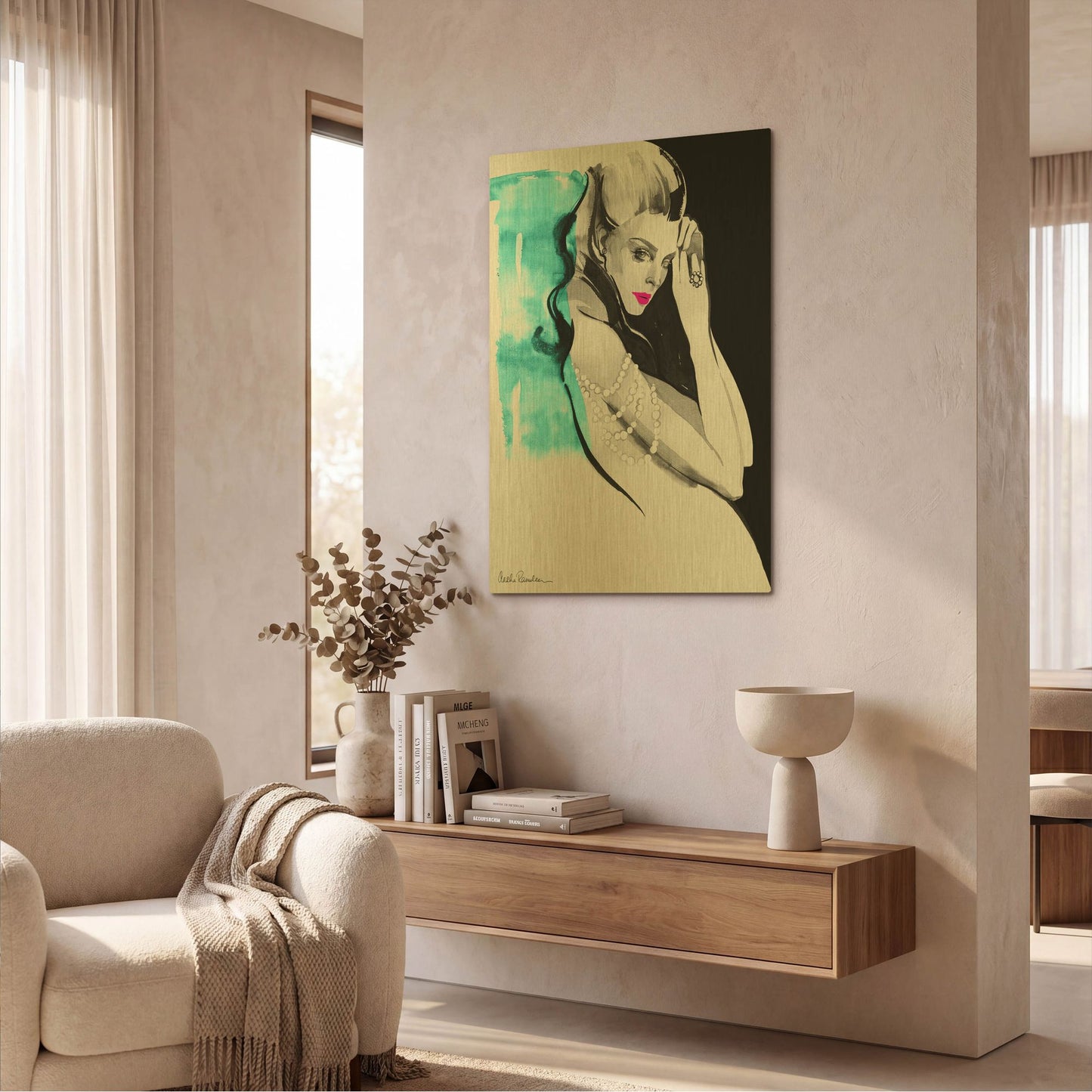 'Shoulder Necklace' By Aasha Ramdeen Gold Metal Wall Art