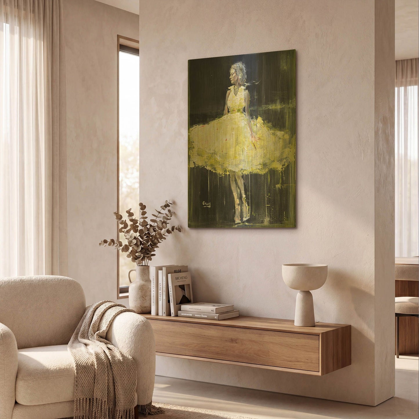 'Night Out' By Oscar Alvarez Pardo Gold Metal Wall Art