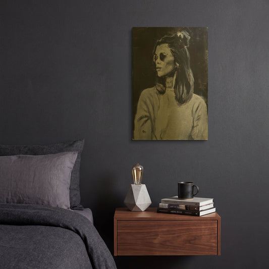 'Side' By Oscar Alvarez Pardo Gold Metal Wall Art