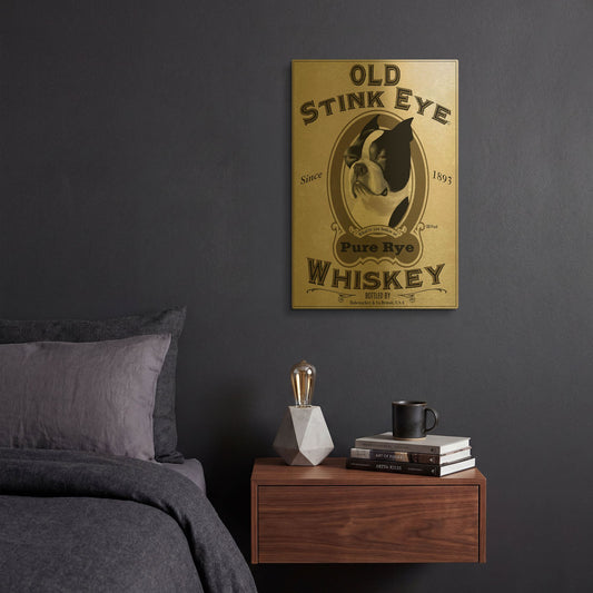 'Old Stink Eye' By Brian Rubenacker Gold Metal Wall Art